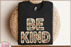 Be Kind floral faux knit embroidery, Be Kind faux crochet Product Image 6