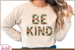 Be Kind floral faux knit embroidery, Be Kind faux crochet Product Image 4