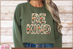 Be Kind floral faux knit embroidery, Be Kind faux crochet Product Image 3
