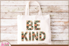Be Kind floral faux knit embroidery, Be Kind faux crochet Product Image 5