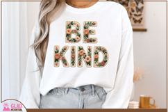 Be Kind floral faux knit embroidery, Be Kind faux crochet Product Image 1