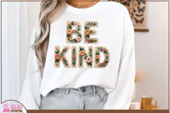 Be Kind floral faux knit embroidery, Be Kind faux crochet Product Image 1