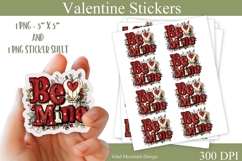 Valentine's Day Be Mine Sticker and sticker sheet png Product Image 1