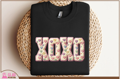 XOXO faux yarn Valentine's png, XOXO faux latch hook knit Product Image 5