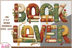 Book Lover Faux Yarn Crochet, Floral Book Lover Faux Knit Product Image 2