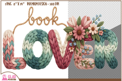 Book Lover Faux Yarn Crochet, Floral Book Lover Faux Knit Product Image 2