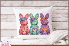 Chunky Faux Knit Easter bunnies. Faux knit bunnies png Product Image 4