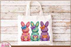 Chunky Faux Knit Easter bunnies. Faux knit bunnies png Product Image 3