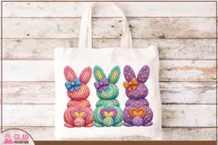 Chunky Faux Knit Easter bunnies. Faux knit bunnies png Product Image 3