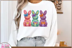 Chunky Faux Knit Easter bunnies. Faux knit bunnies png Product Image 2