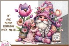 Best Mummy Ever Mother's Day Gnome png, floral Spring gnome Product Image 1