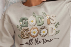 God is Good all the time faux stitched leather sublimation Product Image 5