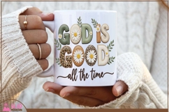 God is Good all the time faux stitched leather sublimation Product Image 3