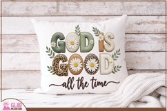 God is Good all the time faux stitched leather sublimation Product Image 6