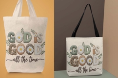 God is Good all the time faux stitched leather sublimation Product Image 4