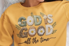 God is Good all the time faux stitched leather sublimation Product Image 7
