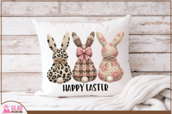 Happy Easter Faux Knit bunnies, Faux knit Easter bunnies png Product Image 4