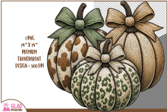 Fall Leopard print pumpkin faux embroidery, Cow Print Product Image 1