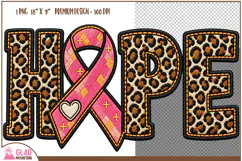 Breast Cancer Leopard Hope, Breast Cancer faux embroidery Product Image 1