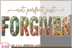 Forgiven floral faux knit crochet, not perfect just forgiven Product Image 2