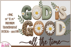 God is Good all the time faux stitched leather sublimation Product Image 1