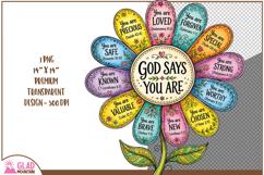 God says you are known, valuable, worthy, strong, loved png Product Image 1