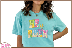 He is Risen, Faux embroidered He is Risen Easter christian Product Image 5