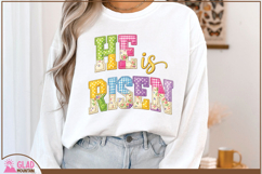 He is Risen, Faux embroidered He is Risen Easter christian Product Image 1