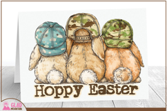 Hoppy Easter bunnies, Retro Hoppy Easter camo bunnies png Product Image 1