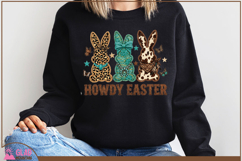 Howdy Easter bunnies, Faux knit western Easter bunnies png Product Image 5
