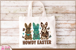 Howdy Easter bunnies, Faux knit western Easter bunnies png Product Image 4