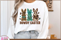 Howdy Easter bunnies, Faux knit western Easter bunnies png Product Image 2