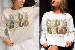 God is Good all the time faux leather sublimation clipart Product Image 5