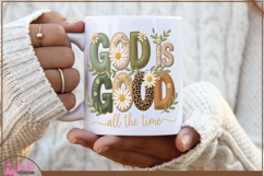 God is Good all the time faux leather sublimation clipart Product Image 4