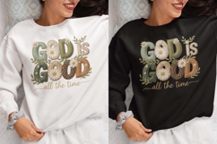 God is Good all the time faux leather sublimation clipart Product Image 2