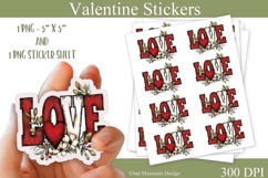 Valentine Love Sticker and sticker sheet png Product Image 1