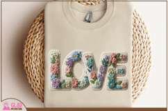Love faux knit yarn, love faux embroidery spring floral png Product Image 7