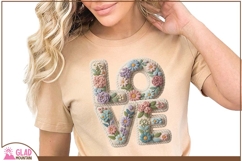 Love faux knit crochet, love faux crochet spring floral png Product Image 2