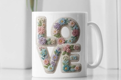 Love faux knit crochet, love faux crochet spring floral png Product Image 3