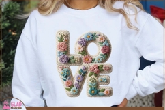 Love faux knit crochet, love faux crochet spring floral png Product Image 6