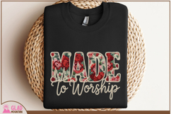 Made to Worship Faux Knit png, Made to Worship floral design Product Image 4