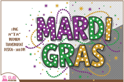 Mardi Gras Sublimation Design, Mardi Gras Polka Dot Letters Product Image 1