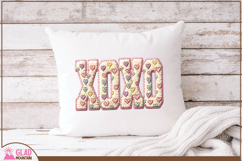 XOXO faux yarn Valentine's png, XOXO faux latch hook knit Product Image 7
