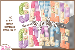 Saved by his grace, Faux embroidered Easter christian png Product Image 2