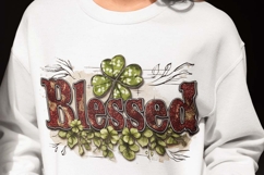 St. Patrick Word Art: Blessed, Lucky, Shamrock clipart pngs Product Image 3