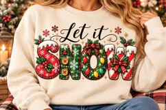 Christmas Doodle Alphabet Letters & numbers, Christmas Alpha Product Image 6