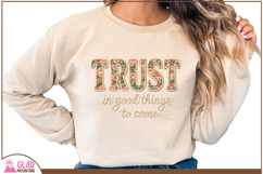 Trust in good things to come floral faux knit embroidery png Product Image 6