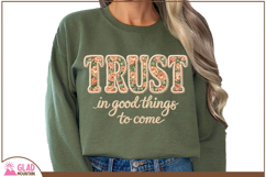 Trust in good things to come floral faux knit embroidery png Product Image 3