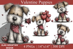 Valentine's Day dogs clipart pngs, Valentine Day Puppy pngs Product Image 1