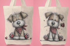 Valentine's Day dogs clipart pngs, Valentine Day Puppy pngs Product Image 3